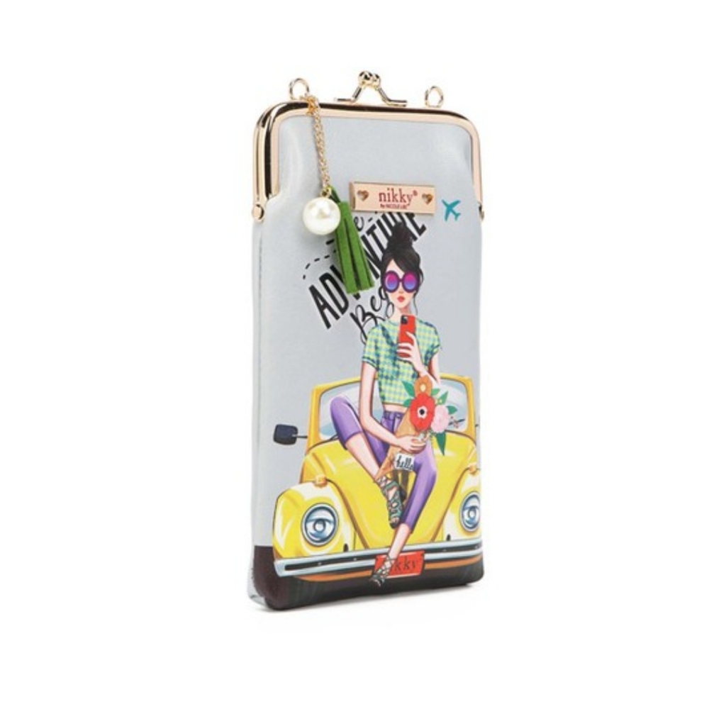 Nikky by Nicole Lee Phone & Sunglass Purse Accessory Bag "Fun Begins" Crossbody - Picture 3 of 7